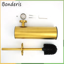 Wall-mounted stainless steel toilet brush holder for cleaning and storage