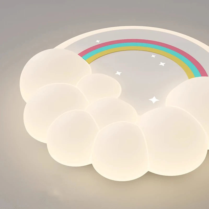 modern LED ceiling light with clouds and bubbles for children's bedrooms - vue 6 sur 10