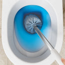 Flexible toilet brush set with wall-mounted holder