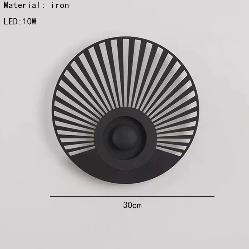 Round art deco LED wall light for a warm atmosphere - vue 11 sur 12