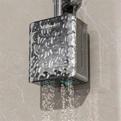 Suction cup glacier pattern toilet brush with long handle and wall mount - vue 6 sur 8
