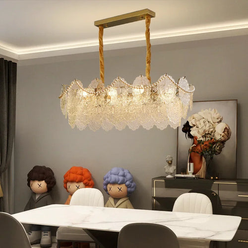 Modern clear glass French style luxury pendant light - vue 4 sur 18