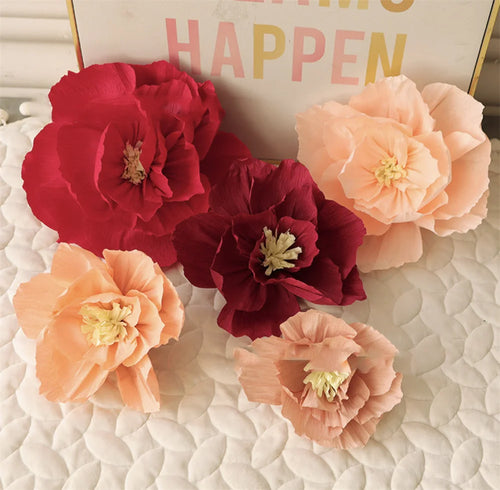 Red paper flower party decoration for festive events - vue 2 sur 14