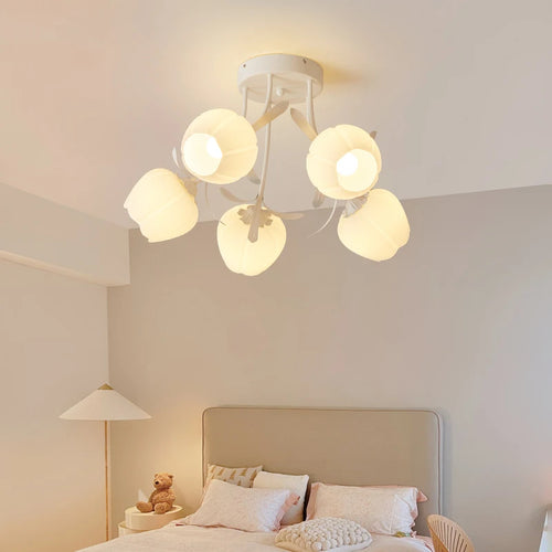 Nordic floral ceiling light with romantic design for elegant decor - vue 2 sur 24