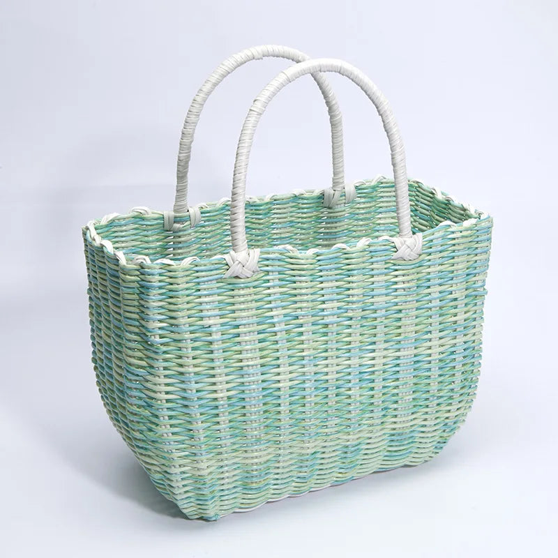 woven imitation rattan basket for outdoor picnics