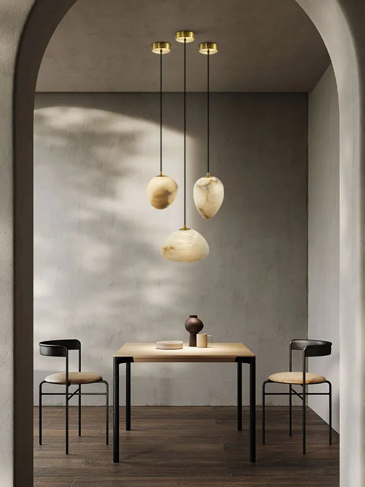 Modern geometric marble pendant chandelier for interiors