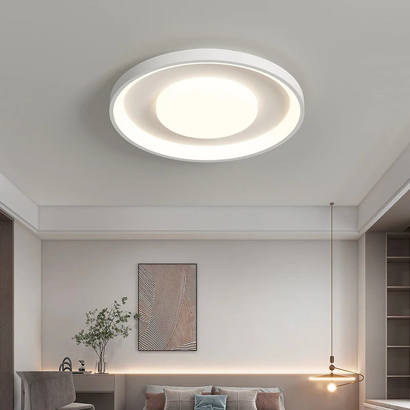 Modern minimalist LED chandelier with blue light eye protection - vue 4 sur 12