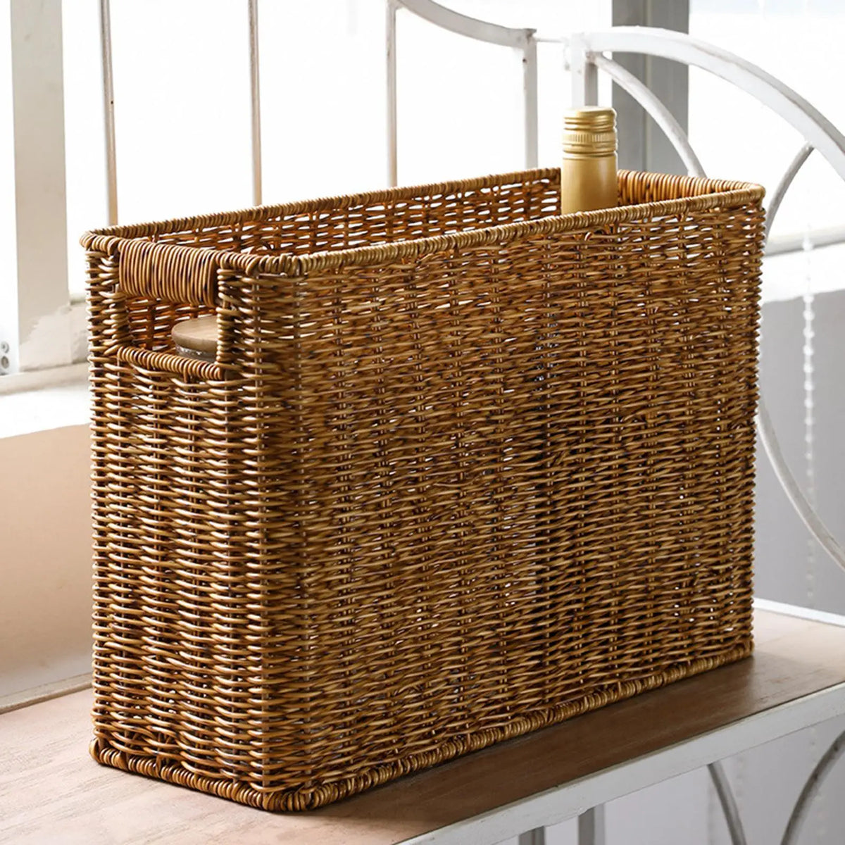 decorative organizer for magazine and newspaper baskets