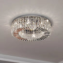 Modern round nordic crystal chrome LED chandelier pendant