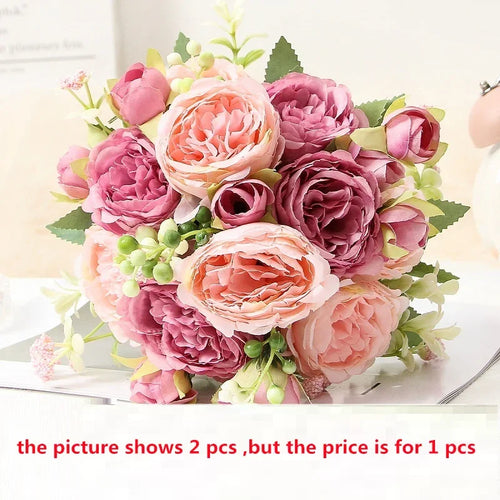 Artificial silk peonies for elegant and refined décor - vue 9 sur 15