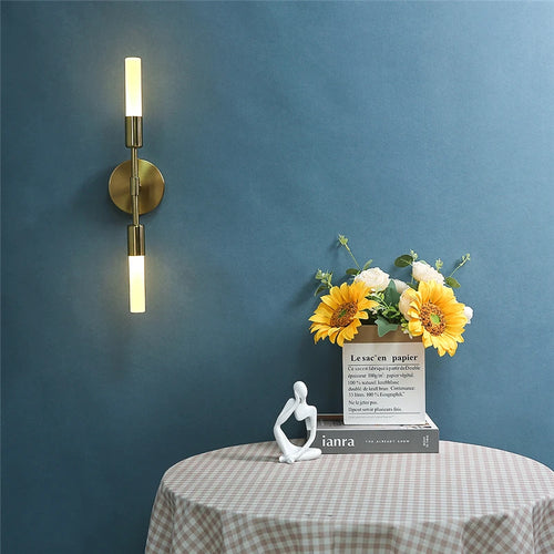 Modern minimalist glass wall light 2 heads - vue 3 sur 8