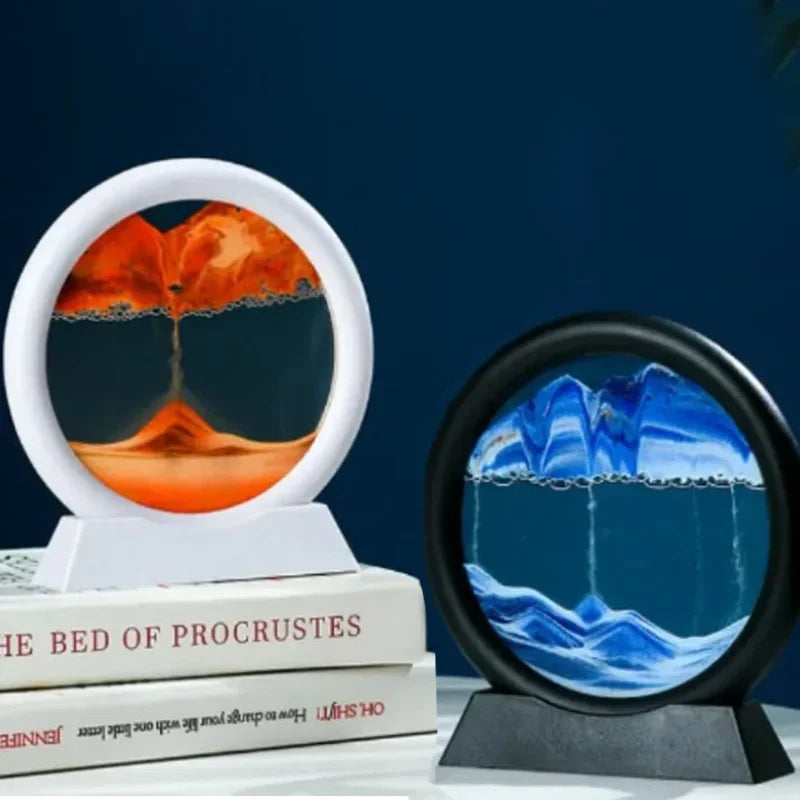 3d glass hourglass moving sand landscape art decoration