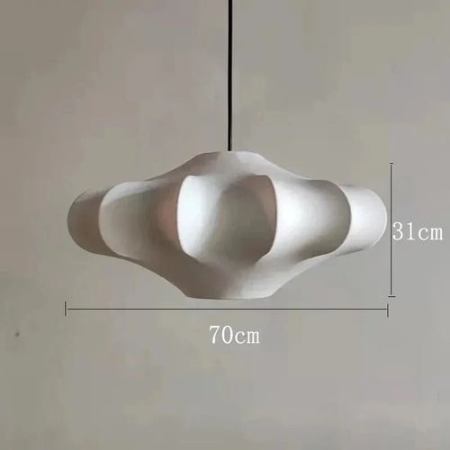 Creative silk pendant light wabi sabi style - vue 14 sur 14