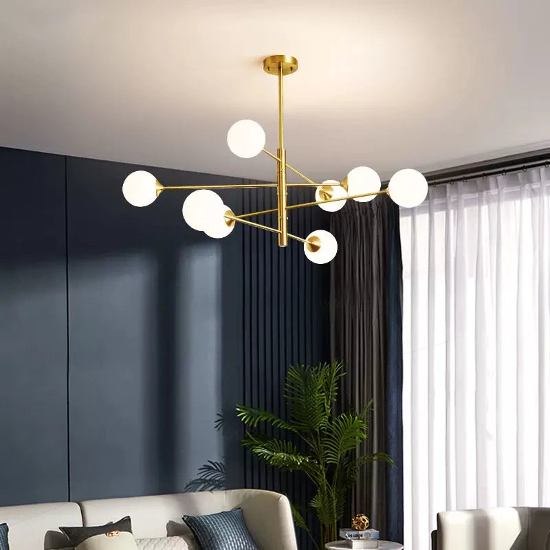Modern glass pendant light in minimalist Nordic style for indoor decoration - vue 4 sur 9