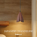 Handmade modern walnut wood pendant light home decor