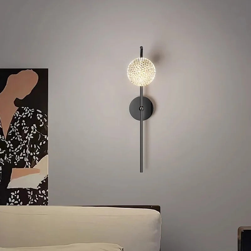Modern crystal ball wall light