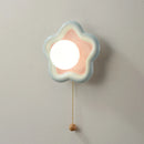 Ceramic flower wall light for children's bedroom
