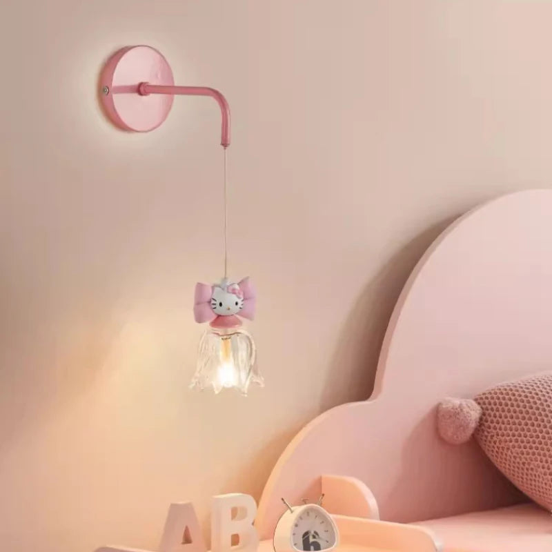Cute kitten bedside lamp for children's decorative bedroom