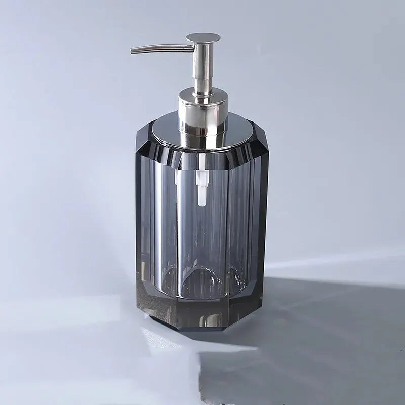 transparent crystal liquid soap dispenser for bathroom - vue 5 sur 6