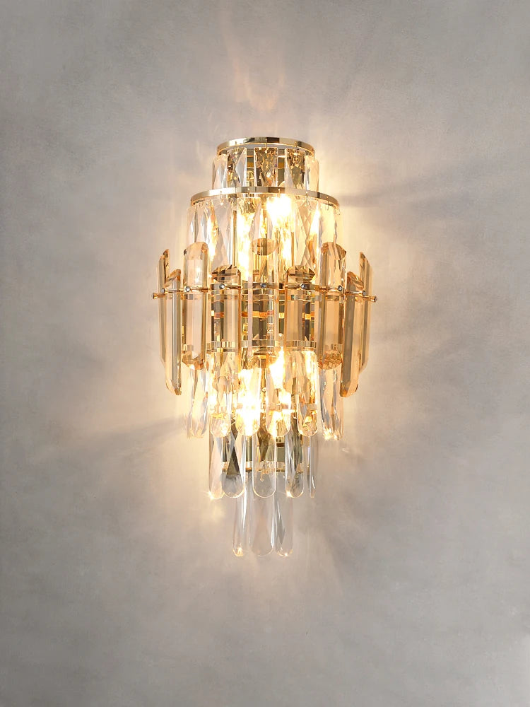 Crystal wall light for indoor and outdoor lighting