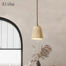 Stone pendant light for modern LED fixtures