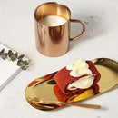 Gold stainless steel oval storage tray for various items