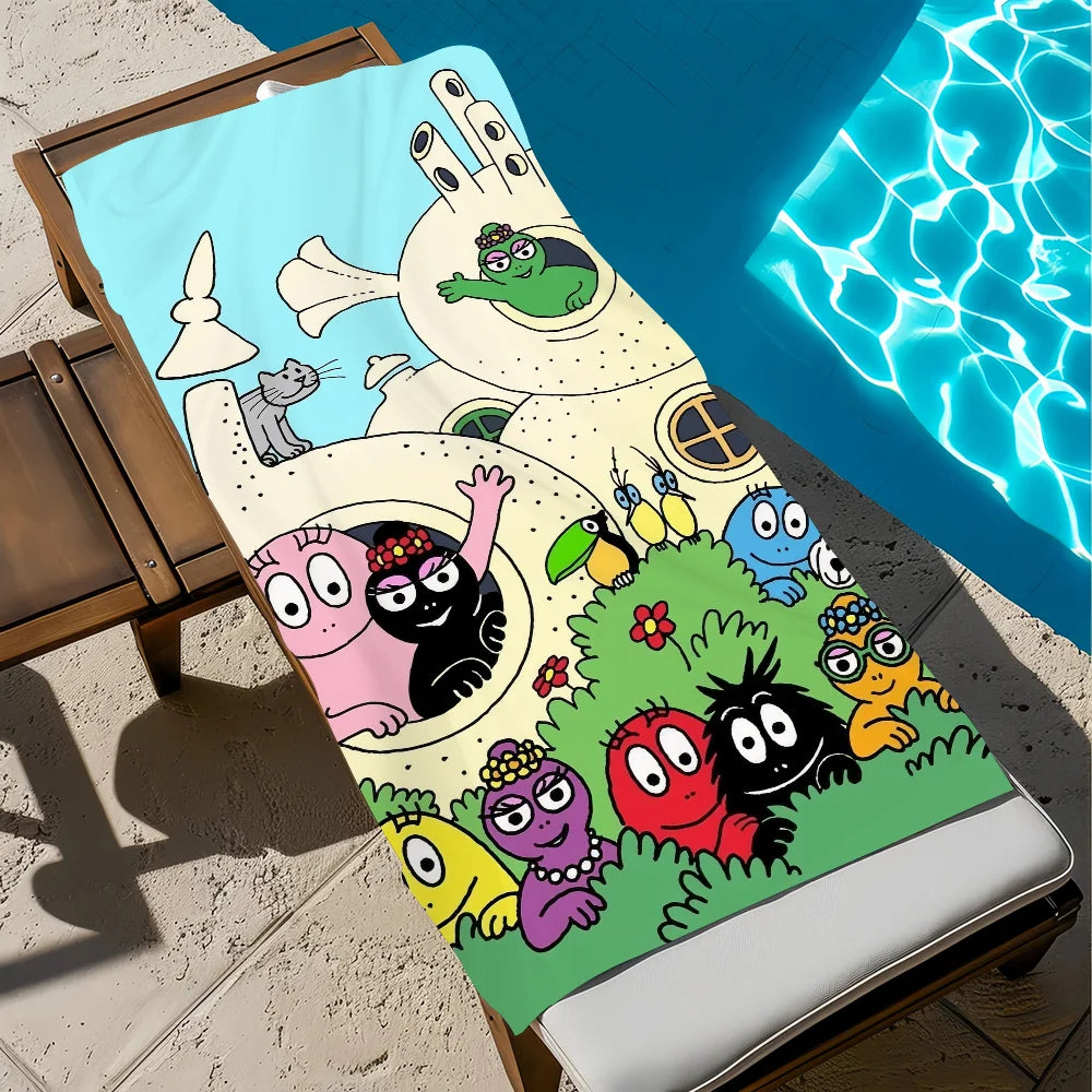 Barbapapa cartoon soft quick-dry beach towel
