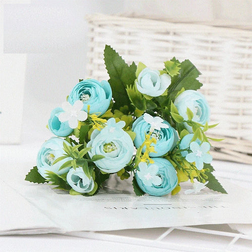 Silk artificial rose bouquet for elegant decor - vue 10 sur 10
