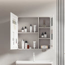 circular aluminum wardrobe with mirror, smart lighting and storage