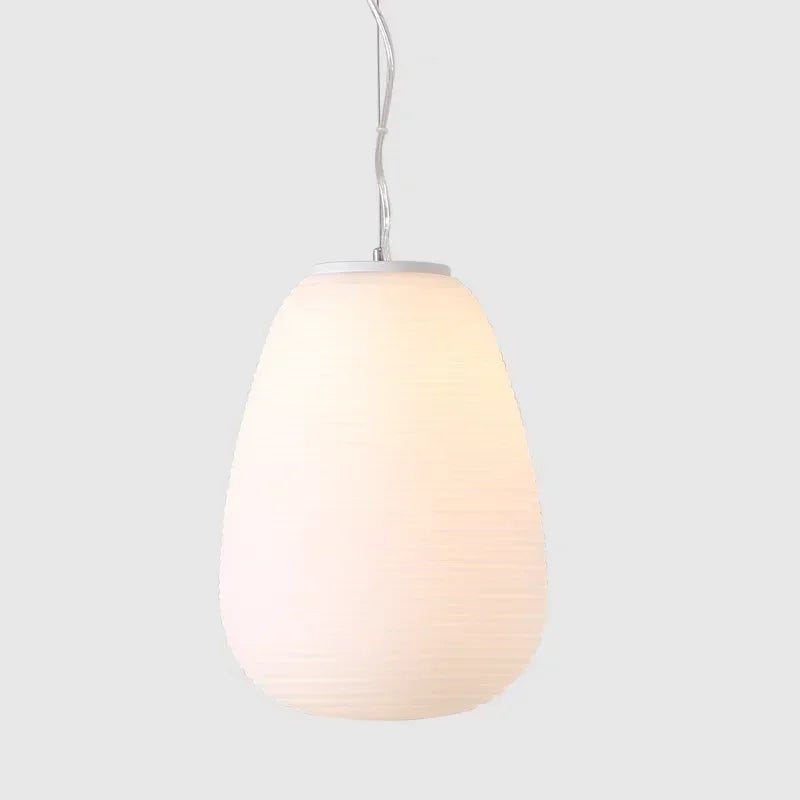 Modern Japanese style glass LED pendant light for elegant interiors - vue 13 sur 14