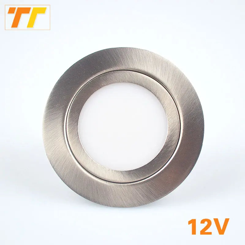 Slim mini recessed LED display light nickel