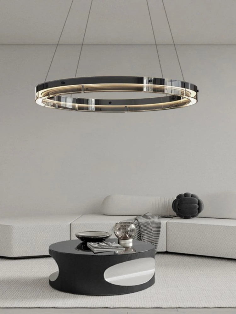 Modern Italian minimalist circular glass pendant light