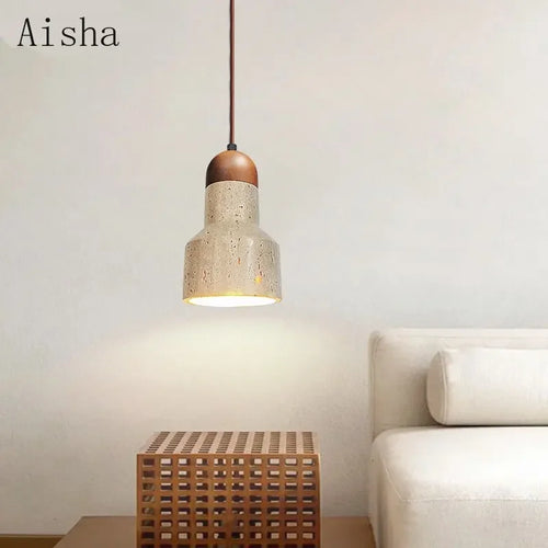 Retro stone pendant light for elegant interiors - vue 2 sur 7