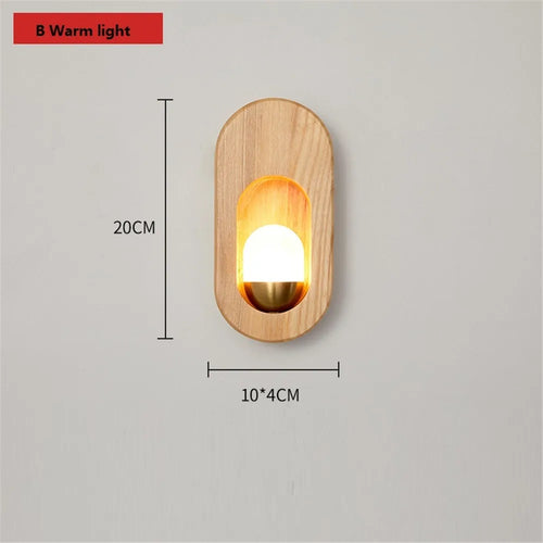 Nordic wooden wall light for modern interior decoration - vue 9 sur 10
