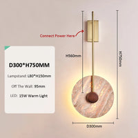 Marble and copper wall light