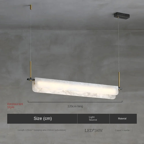 Modern designer chandelier in pure natural marble and copper - vue 8 sur 11