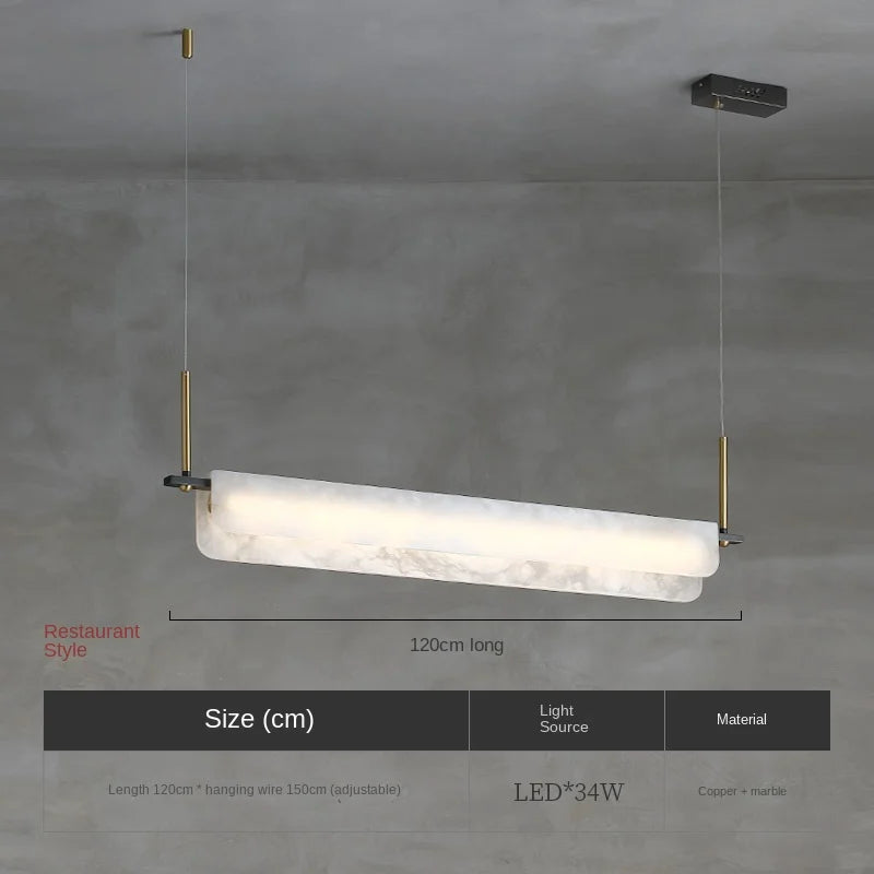 Modern designer chandelier in pure natural marble and copper - vue 7 sur 11
