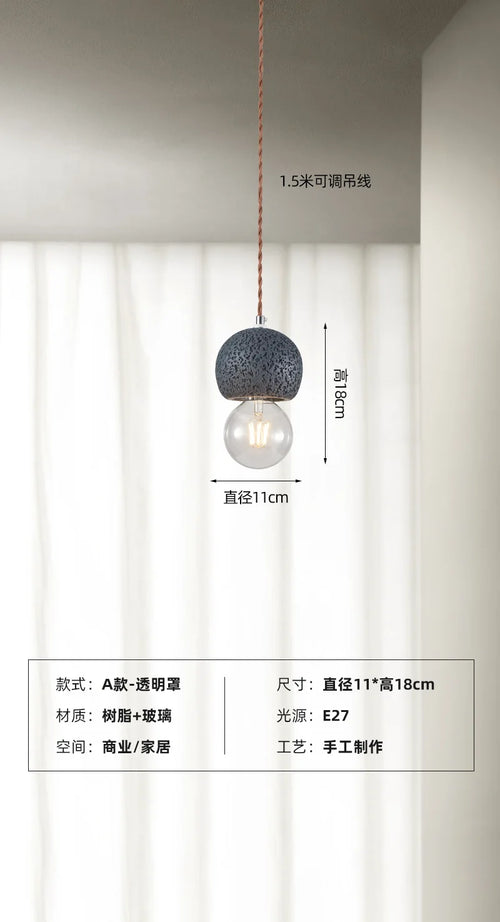 Wabi-sabi nordic pendant light creative interior fixture - vue 13 sur 12