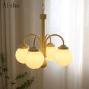 Retro glass chandelier with multiple heads for interior decor