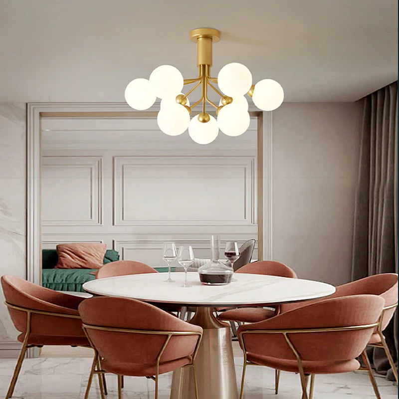 Nordic molecular glass chandelier for interior decoration - vue 3 sur 16