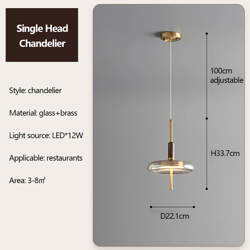 suspension en laiton et noyer design nordique luxueux