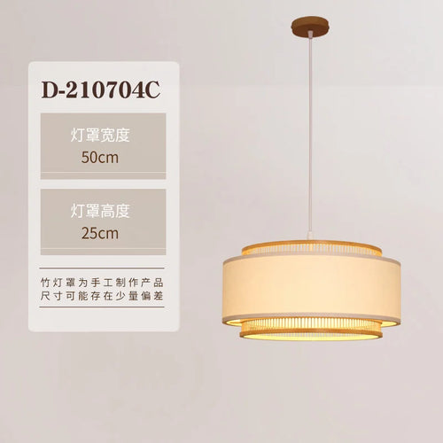 Japanese-style bamboo chandelier for a zen interior