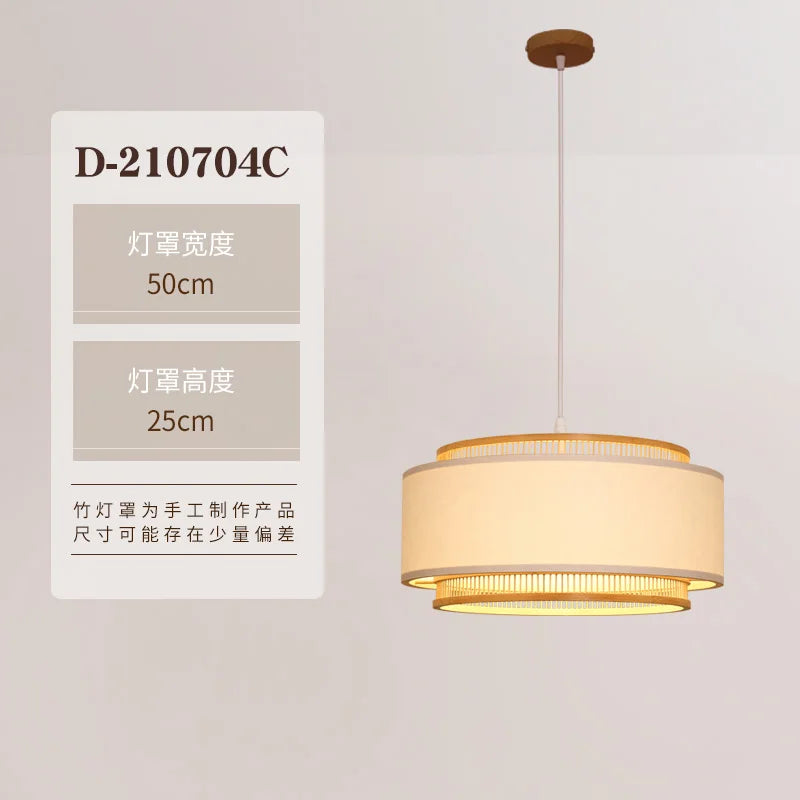 Japanese-style bamboo chandelier for a zen interior