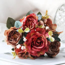 Pink silk peony bouquet for interior decoration
