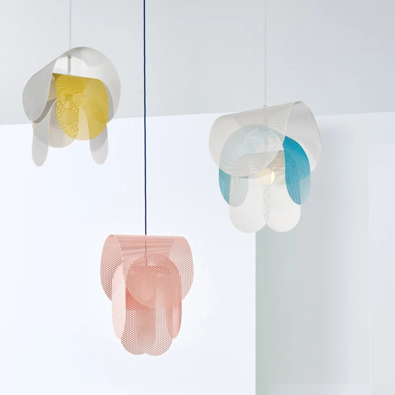 Danish minimalist designer iron mesh chandelier - vue 3 sur 5