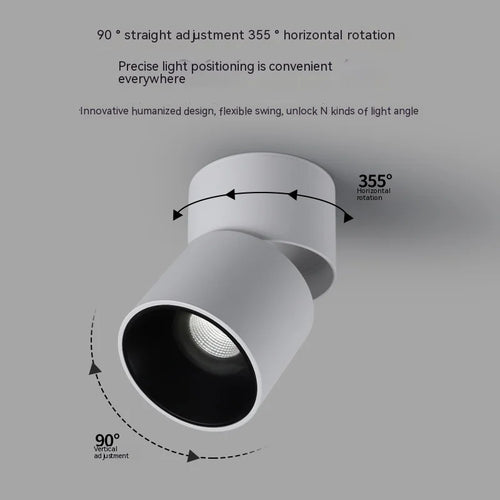 355-degree rotating spotlight with adjustable folding strip for indoor directional lighting