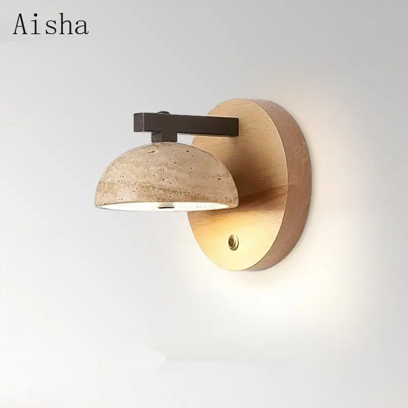 Wabi-sabi stone wall light for interior decoration