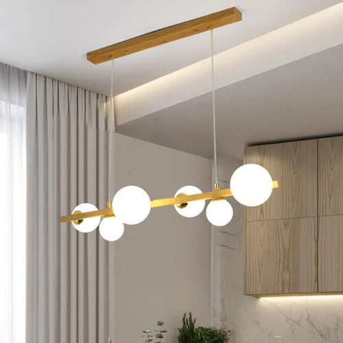 Glass shade chandelier pendant light for home decor - vue 4 sur 10