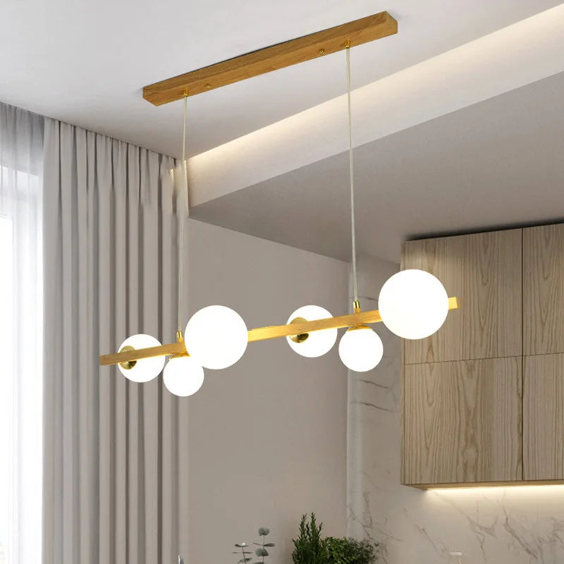 Glass shade chandelier pendant light for home decor - vue 3 sur 10