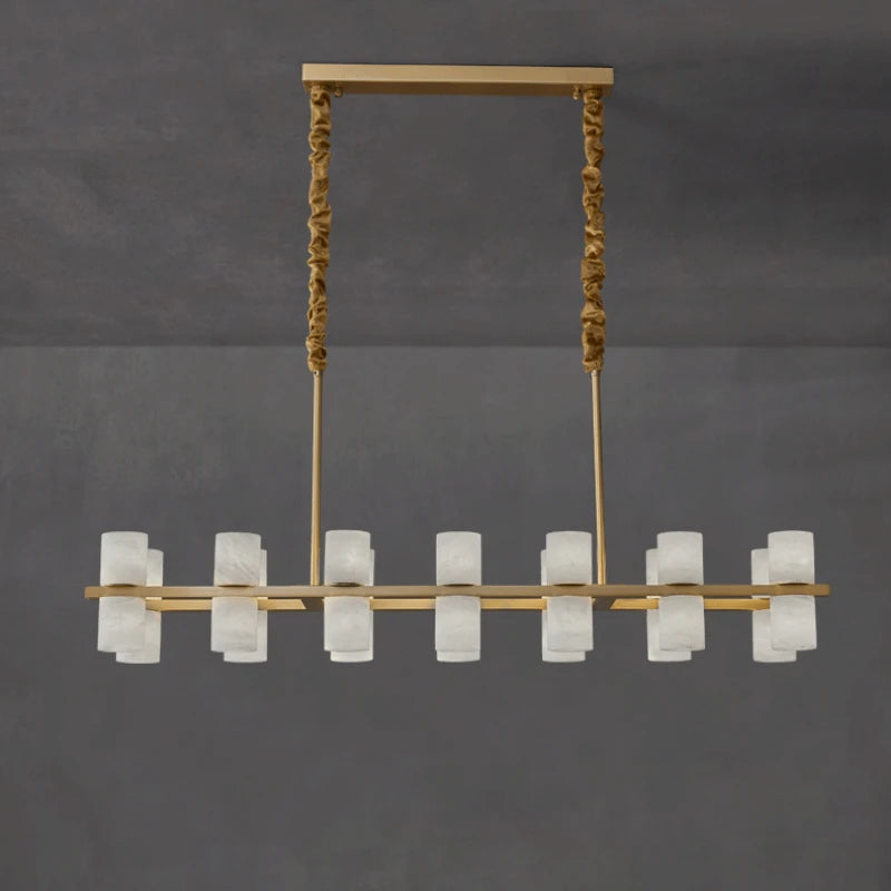 Postmodern copper and marble pendant light minimalist design